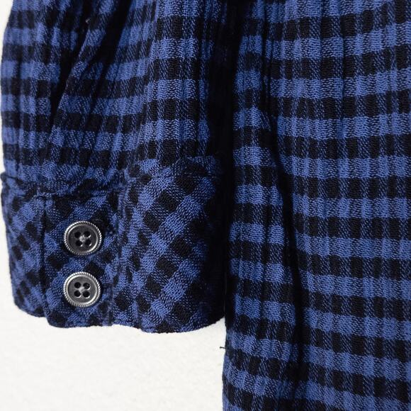 J Jill Gingham Tunic Navy Black Size XL Classic Coastal Minimalist - Picture 6 of 8